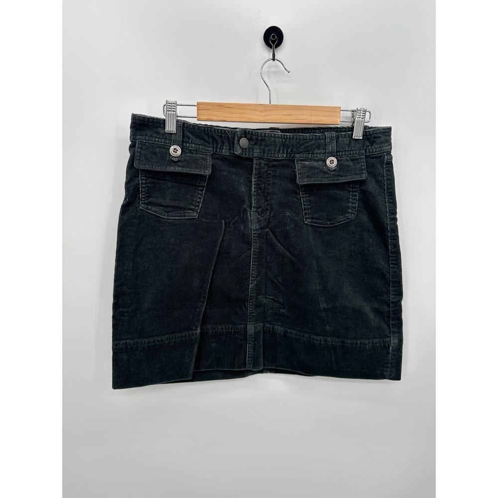 Patagonia Mini Skirt Women 8 Green Blue Corduroy Organic Cotton Gorpcore Pockets